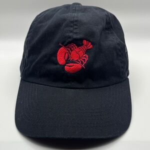 Black Cap with Red Lobster Embroidery